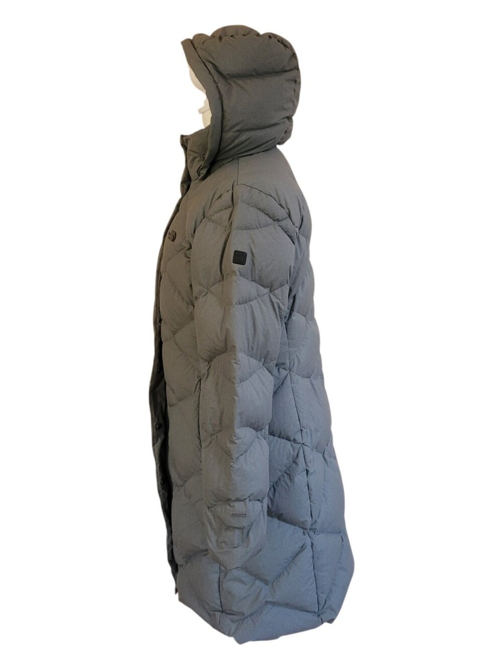 The North Face Women’s Miss Metro 550 Down Parka Gray Long Hooded Puffer Coat M - Picture 3 of 11